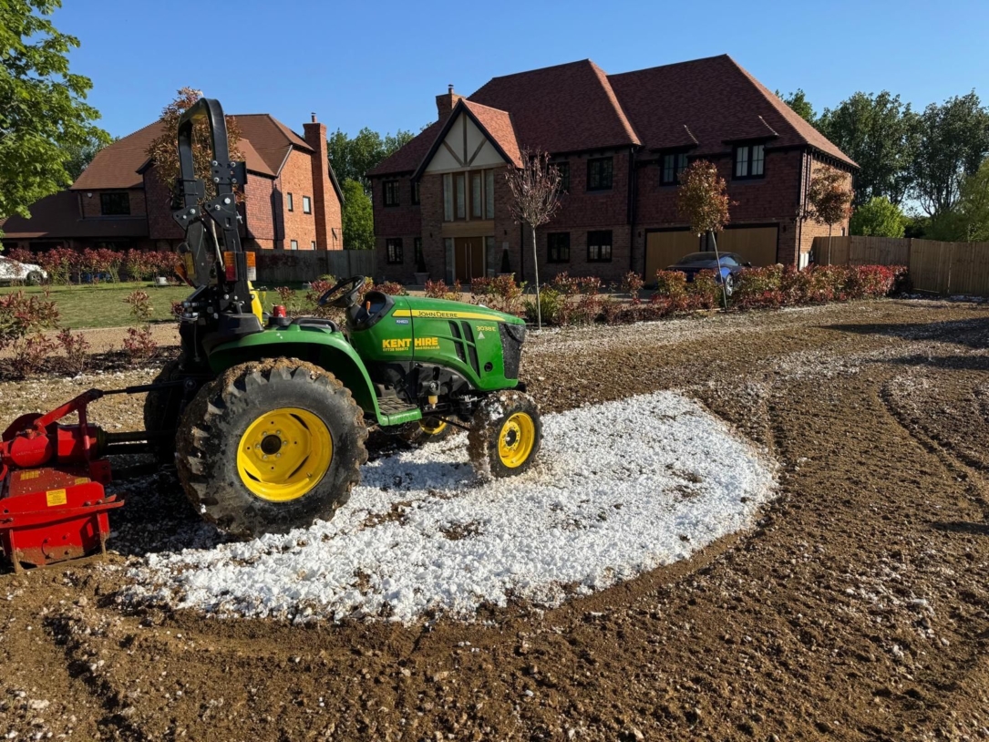 Restoration of front lawn in Ashford, Kent