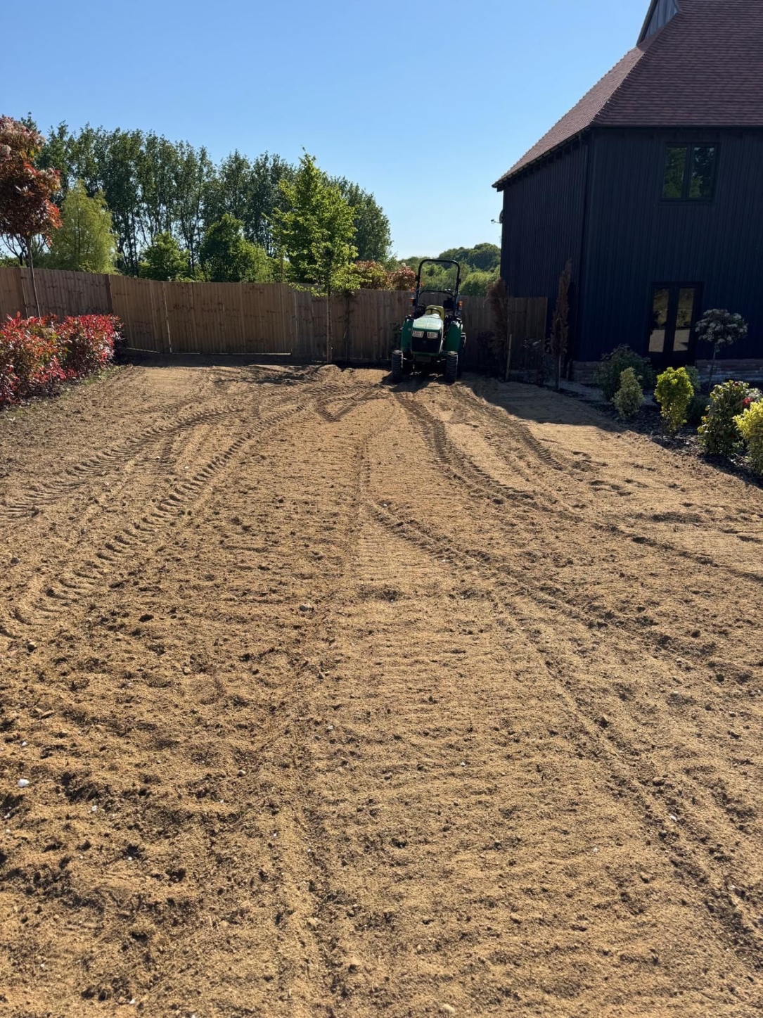 First the deteriorated lawn was removed.